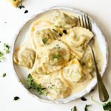 равиоли с креветками