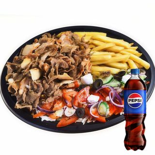 Zestaw kebab duży na talerzu + Pepsi 850ml