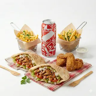 Menú Kebab Y Alitas Fritas (2 Uds.)