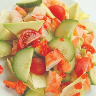 Աղցան վագրանման մանր ծովախեցգետնով