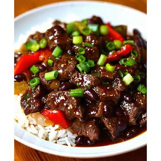 Beef In Black Bean Sauce With Rice