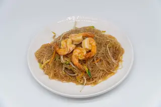 46) Spaghetti di soia con gamberi