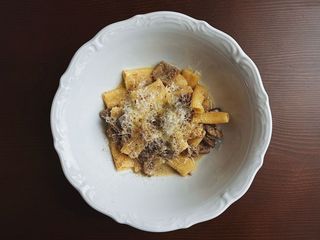 Рігатоні з гусаком та білими грибами (330g)