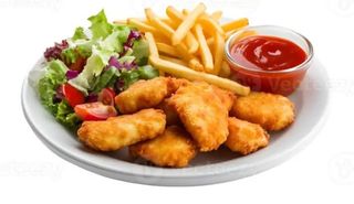 Nuggets de Frango com Batatas Fritas