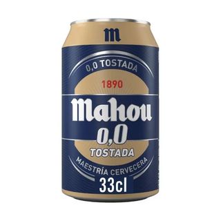 Cerveza Mahou 0,0 Sin Alcohol Tostada Lata 33 Cl.