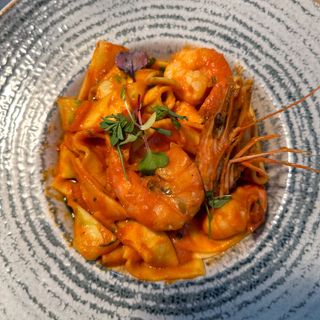 Pappardele con gamberi