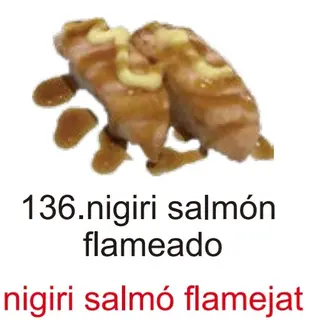 136.nigiri salmón flameado 2u