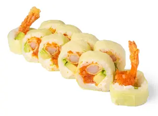 Roll krewetka w tempurze w płatku sojowym 10szt.