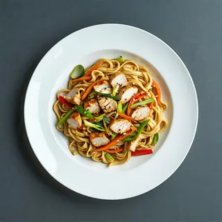 Yaki udon con pollo