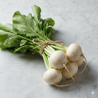 Rapa bianca fresca al  mazzo