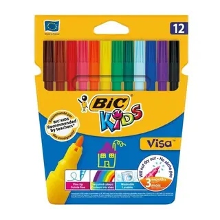 Pochette 12 Feutres Bic Kids Visa Pointe Fine