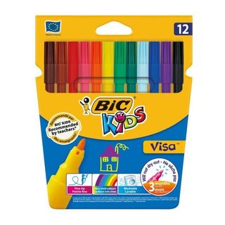 Pochette 12 Feutres Bic Kids Visa Pointe Fine