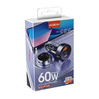 MOXOM CAR CHARGER PD 60W DUAL PORT FAST CHARGER USB-C/USB-A