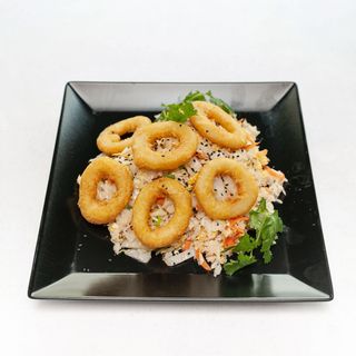 Smażone kalmary w polewie na bazie octu balsamicznego