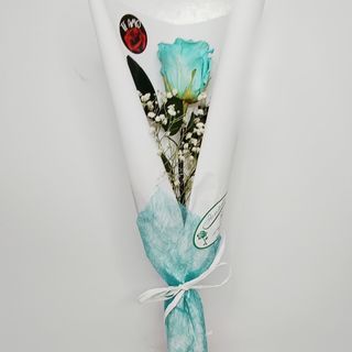 Rosa Eterna,color turquesa, en celofán 