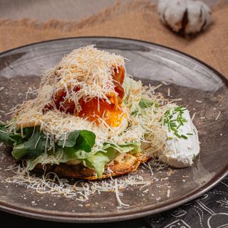 Vafel od krompira sa pančetom i jajetom 340g