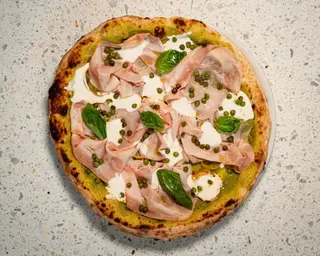 Cotto, piselli e stracciatella