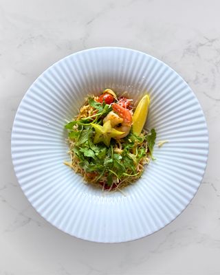 Makaron aglio olio z krewetkami