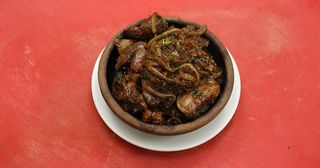 ღორის გულ-ღვიძლი კეცზე