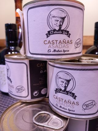 Castañas asadas en almíbar ligero 