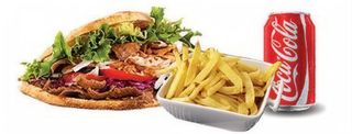 Menú de doner kebab + patatas fritas