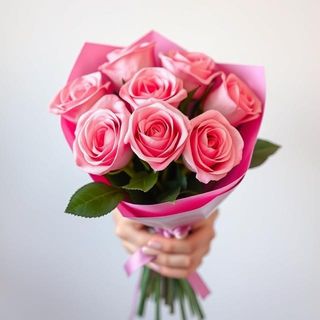 Ramo 5 rosas color rosa