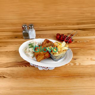 Ryba  XL, talarki ziemniaczane, surówka  + napój0,5