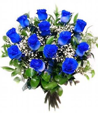 Ramo 12 rosas azules