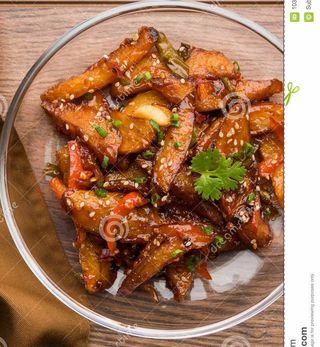 Crispy Honey Potato Wedges