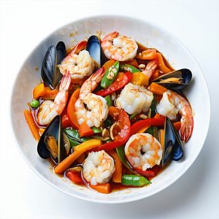 Mariscos Variados Con Puerro Chapa Caliente