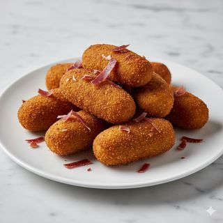 Croquetas Caseras De Pollo Rustido Y Virutas De Jamón 8 Uds.