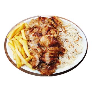 Plato Doner Kebab con Arroz y Patatas