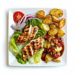 Plato De Verduras Con Carne De Pollo Y Patatas