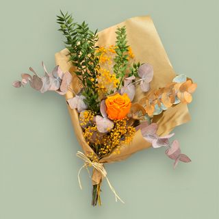 Ramo Rosa Naranja Preservado