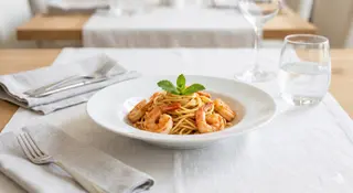 Pasta con gambas