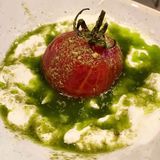 Tomate En Almibar, Burrata Y Aceite De Albahaca