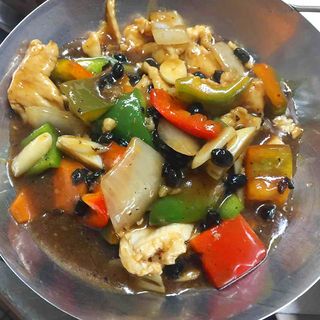 60 Pollo Con Pimiento Verde En Salsa De Judias Negras