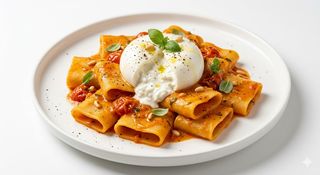 Paccheri en Crema de Pomodorini