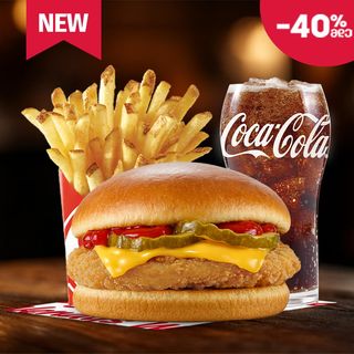 ქათმის ჩიზბურგერის კომბო