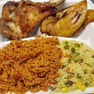 Jollof Rice & Fried Rice + Turkey