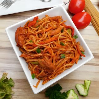 Peppered Jollof Spaghetti