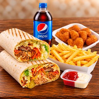 Combo 2 kebab de pui , nuggets , cartof , 2 sos , 2 bauturi
