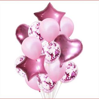 #1. ფოლგირებული და ლატესის ბუშტების ნაკრები 15 ბუშტით