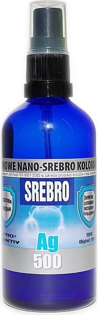 Niejonowe nano srebro koloidalne Ag 500 50ppm 100ml Pro Aktiv
