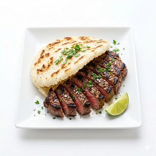 Arepa Con Carne Asada