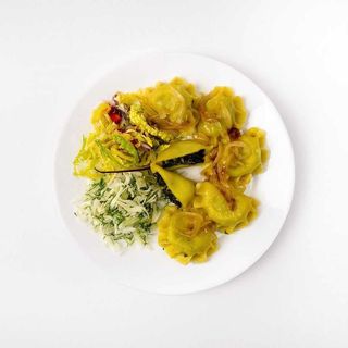 Pierogi ze Szpinakiem + zupa