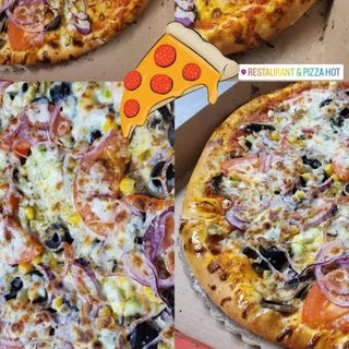 Oferta trio box pizza family 50 cm + 3 sos