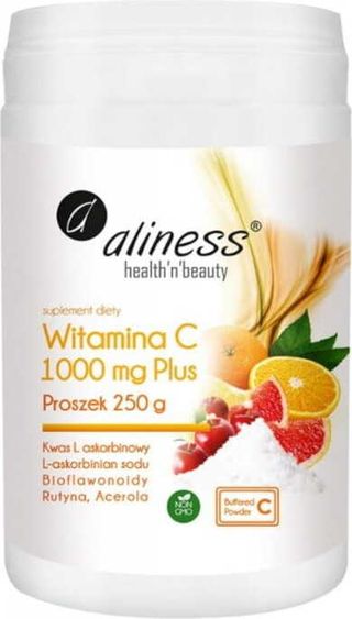 Witamina C Plus 1000mg kwas l-askorbinowy proszek 250g Aliness