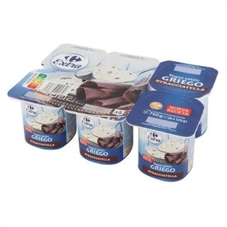 Yogur Griego Stracciatella Carrefour S/Gluten 6 Uds. 125 Gr.