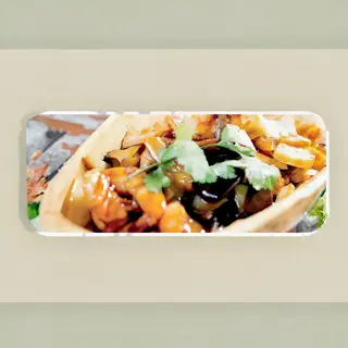 Gambas Con Bambú Y Setas
